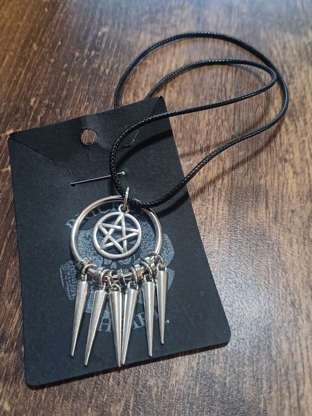 Silver Pentagram Spike Pendant Necklace - Women’s Gothic Jewelry